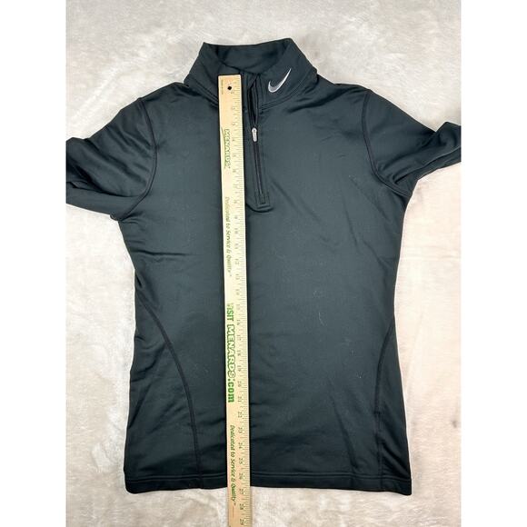 Women's Nike Fit Hyper Warm 1/3 Zip Pullover 284313-010 Large Black Running - Picture 6 of 7